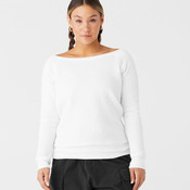 Sponge fleece wide neck sweatshirt