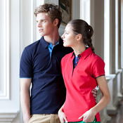 Women's contrast piqué polo shirt