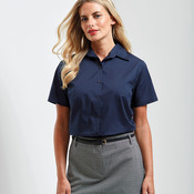 Women's short sleeve poplin blouse