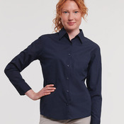 Women's long sleeve polycotton easycare poplin shirt