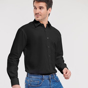 Long sleeve pure cotton easycare poplin shirt