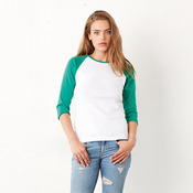 Baby rib ¾ sleeve contrast raglan t-shirt