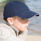 Junior low-profile heavy brushed cotton cap with sandwich peak