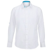 Men's white roll-up sleeve shirt (NM521W)