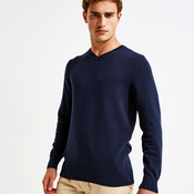 Men's cotton blend v-neck sweater