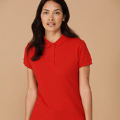 Women's micro-fine piqué polo shirt